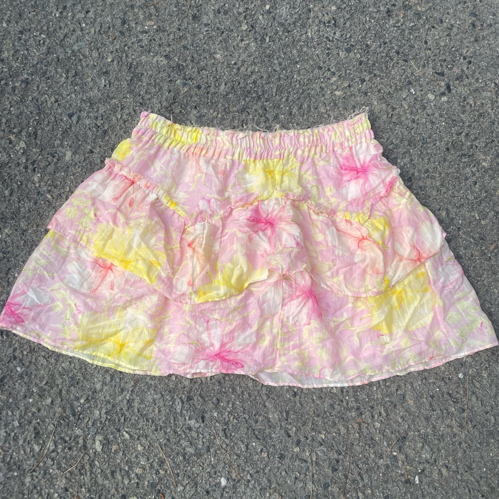 LoveShackFancy Pink Abrielle Light Berry Tea Mini Skirt NWT